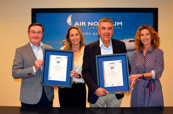 AENOR ha certificado a Air Nostrum en Compliance Tributario y Compliance Penal.