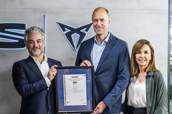 SEAT ha obtenido la certificación de AENOR conforme a la norma UNE 19602 para su Sistema de Gestión de Compliance Tributario